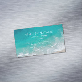 Cartão De Visitas Magnético Tóxico moderno mínimo para praia oceânica