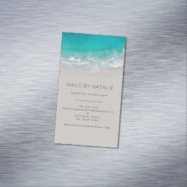 Cartão De Visitas Magnético Tóxico moderno mínimo para praia oceânica