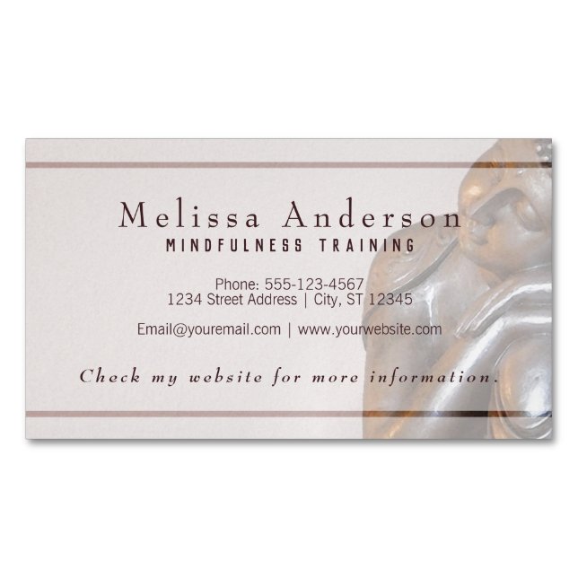 Cartão De Visitas Magnético Treinamento sobre saúde pacífica Buda (Frente)