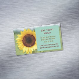Cartão De Visitas Magnético Turquoise Gardener Landscaper Florist Sunflower