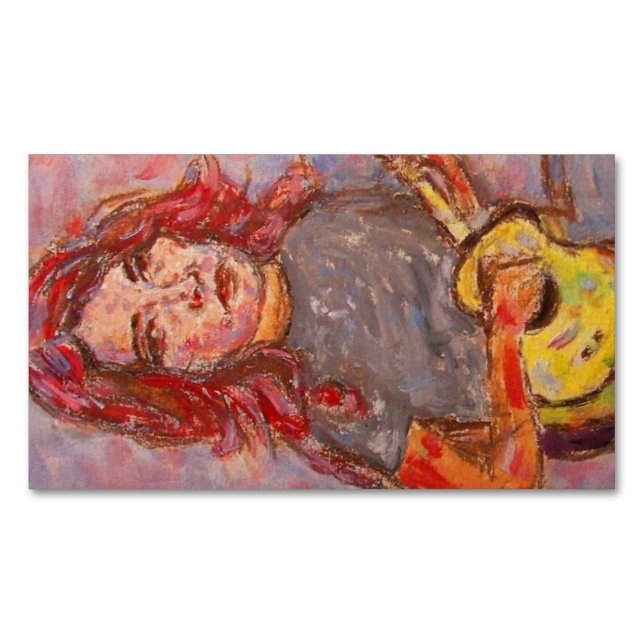 Cartão De Visitas Magnético Ukulele Girl (Frente)