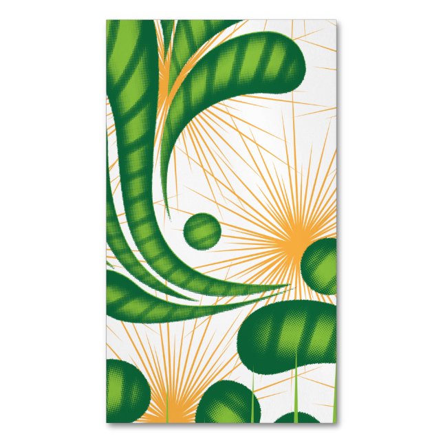 Cartão De Visitas Magnético Um padrão artístico verde e dourado representando  (Frente Vertical)