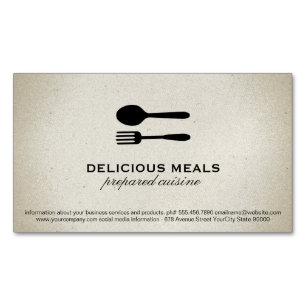 Cartão De Visitas Magnético Utensílios de Comida