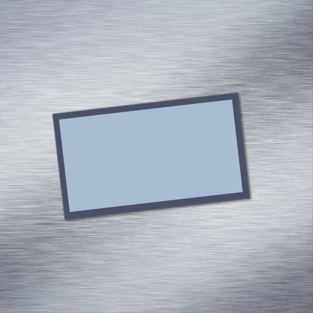 Cartão De Visitas Magnético Vazio simples azul claro com borda azul escura (Posição Original)