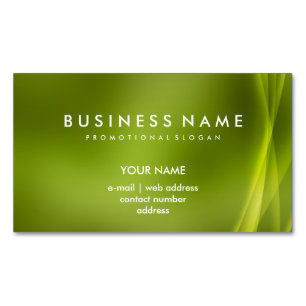 Cartão De Visitas Magnético Verde abstrato moderno profissional elegante