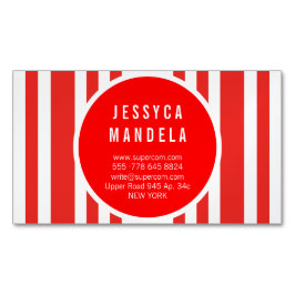 Cartão De Visitas Magnético Vermelho moderno