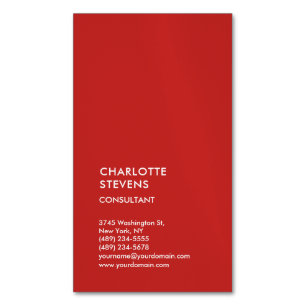 Cartão De Visitas Magnético Vertical Red Trendent Minimalista Elegante Simples