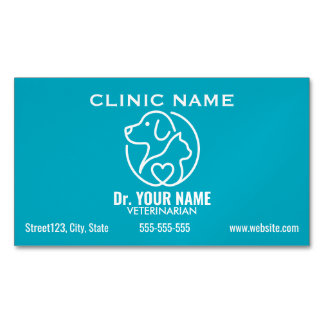 Cartão De Visitas Magnético Veterinário Minimalista Personalizado | Vet Modern