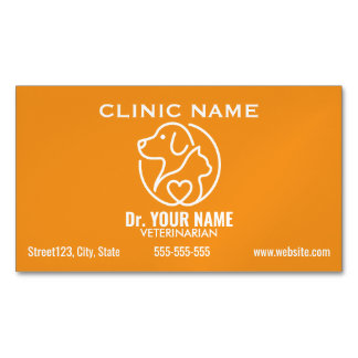 Cartão De Visitas Magnético Veterinário Minimalista Personalizado | Vet Modern