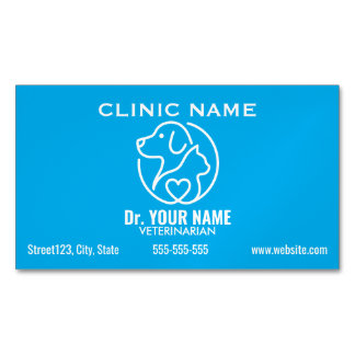 Cartão De Visitas Magnético Veterinário Minimalista Personalizado | Vet Modern