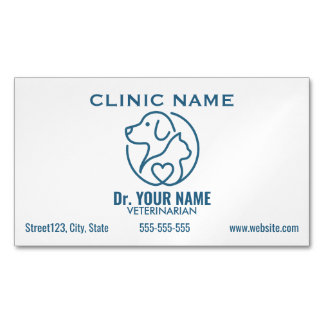 Cartão De Visitas Magnético Veterinário Minimalista Personalizado | Vet Modern