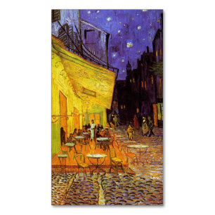 Cartão De Visitas Magnético Vincent Van Gogh Cafe Terrace À Noite Em Belas Art