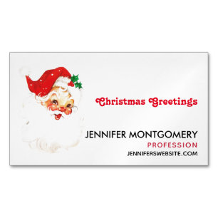 Cartão De Visitas Magnético Vintage Retro Jolly Old Papai Noel Natal