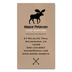 Cartão De Visitas Magnético Walking Moose Silhouette   Animais selvagens