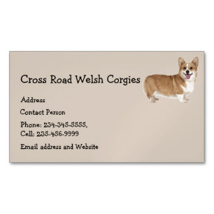 Cartão De Visitas Magnético Welsh Corgies Dog Pet Animal Logo