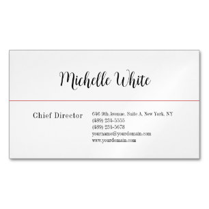 Cartão De Visitas Magnético White Professional Modern elegante