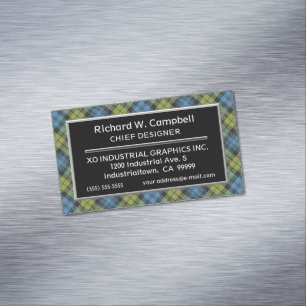 Cartão De Visitas Magnético Xadrez Escocesa Campbell Tartan