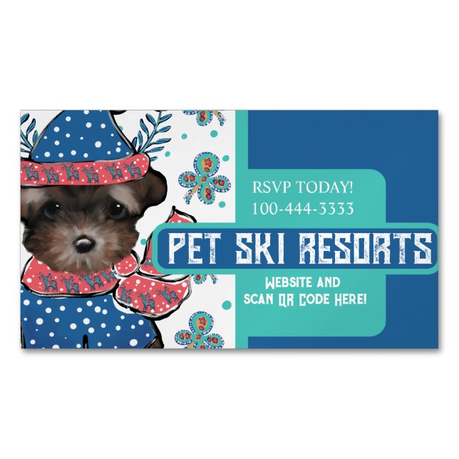 Cartão De Visitas Magnético Yorkie Poo (Frente)