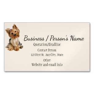 Cartão De Visitas Magnético Yorkshire Terrier Dog Pet Animal Logo Animal