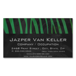 Cartão De Visitas Magnético Zebra Black e Green Impressão