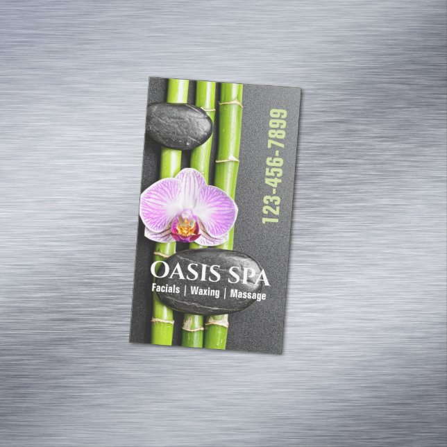 Cartão De Visitas Magnético Zen Salon Aromatherage Massage Therapty Beauty SPA (Posição Original)