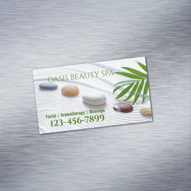 Cartão De Visitas Magnético Zen SPA Salon AromaTherapist Terapêutica Massage (Posição Original)