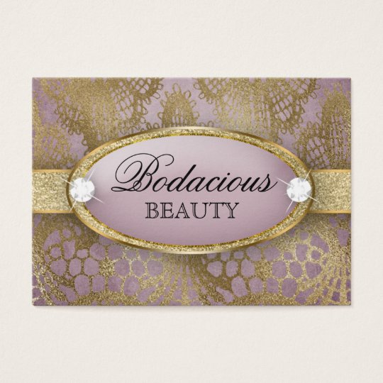 Cartão De Visitas Ouro Bodacious do malva do diamante do laço da