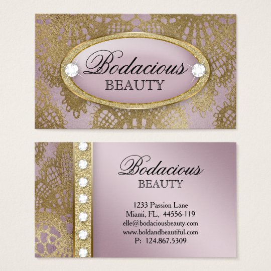 Cartão De Visitas Ouro malva 2 do diamante Bodacious do laço da