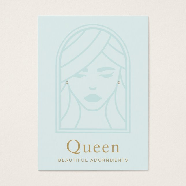 Cartão de Visor Azul de Rosto para Mulheres (Frente)