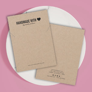 Cartão de Visor de Colar Kraft com Amor