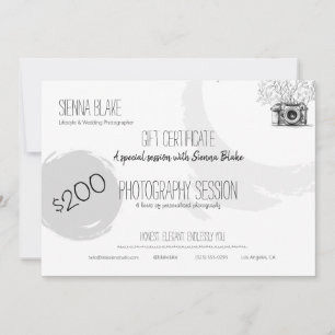 Cartão de Visor de Fotografia Botânica Minimalista
