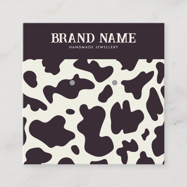 Cartão de Visor de Padrão de Boho de vaca (Frente)