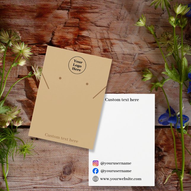 Cartão de Visor simples elegante de colar castanho (Criador carregado)