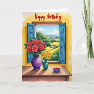 Cartão de Vista da Janela de Aniversário