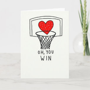 Cartão de Vitória de Basquete de Coração