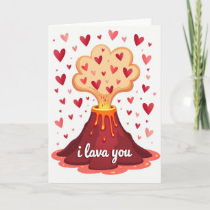 Cartão de Volcano de Amor Divertido 'Eu Amo Você'