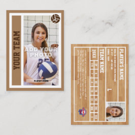Cartão de Voleibol Personalizado (Castanho-Claro)
