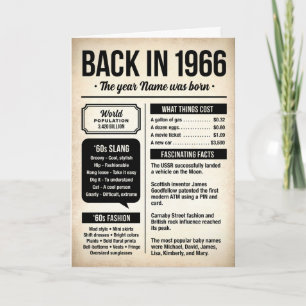Cartão De volta a 1966, Fatos Divertidos, 60º Aniversário
