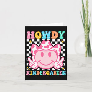 Cartão De Volta À Escola De Howdy Jardim De Infância Cowb