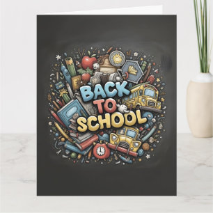 Cartão De Volta à Escola – Design Colorido de Quadro Negr
