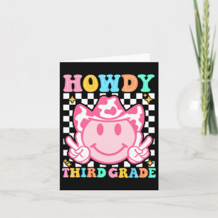 Cartão De Volta À Escola Howdy Cowboy Ocidental Do Tercei