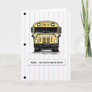 Cartão De volta à escola - Ônibus - Humor - Qualquer Idad