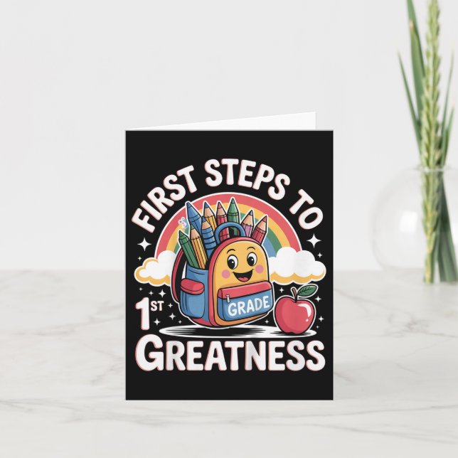 Cartão De Volta À Escola Para Crianças, Meninas, Estudant (Frente)