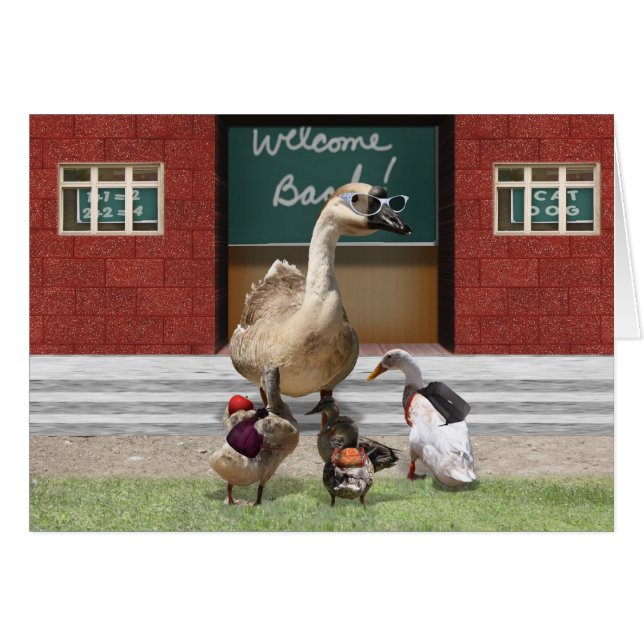 Cartão De Volta À Escola, Patos Pequenos! (Frente Horizontal)