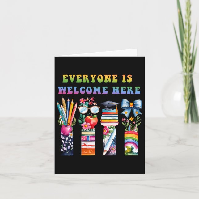 Cartão De Volta à Escola Todos São Bem-Vindos Aqui Para o (Frente)