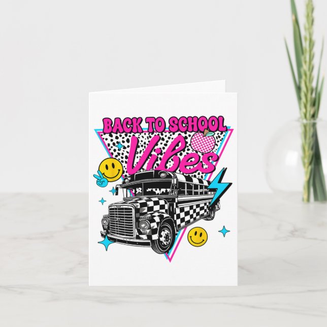 Cartão De Volta À Escola Vibes Escola Ônibus Pré-Disquete (Frente)