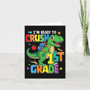 Cartão De Volta Ao Dinossauro Da Escola Estou Pronto Para