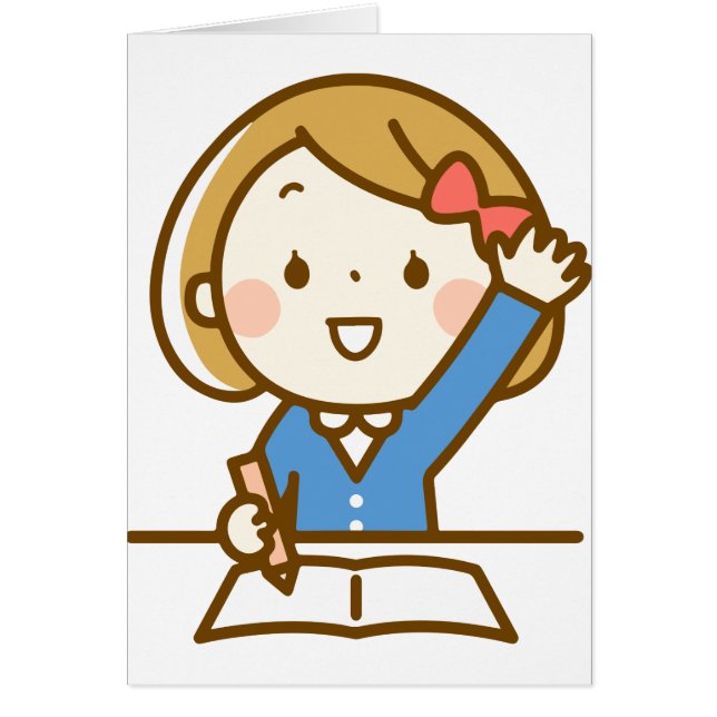 Cartão De volta sala de aula do estudante da menina da (Frente)