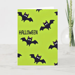 Cartão de Voo de Morcego de Halloween