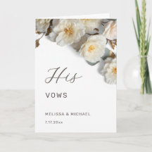Cartão de Voto de Casamento Rosas 3D Branco de Mar